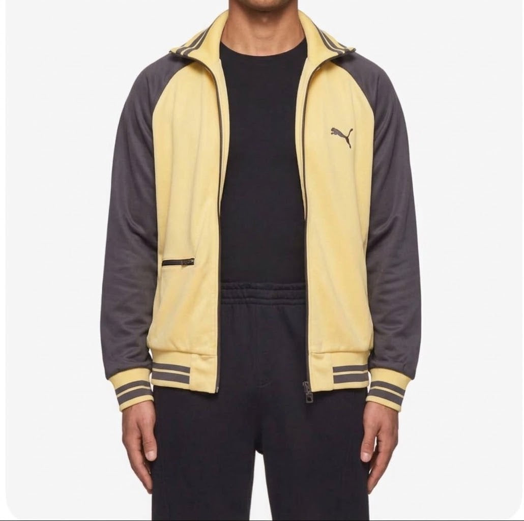 Puma Vintage Track Jacket Beige/Schwarz – Größe S